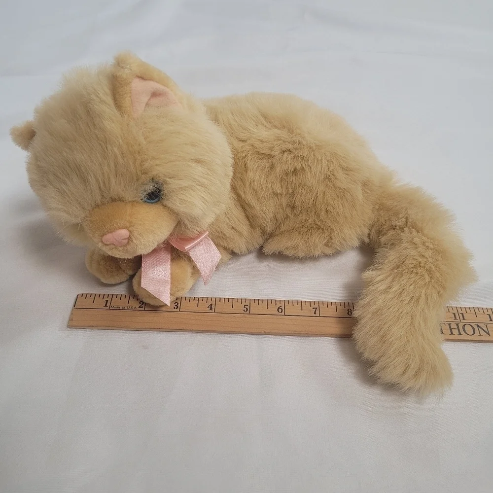 TB Trading Co Tan Plush Cat Kitten Laying 12